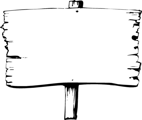 Деревянная табличка на палке