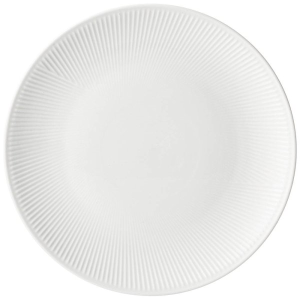 Белая круглая тарелка сверху