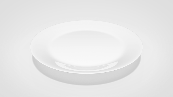 Тарелка на прозрачном фоне