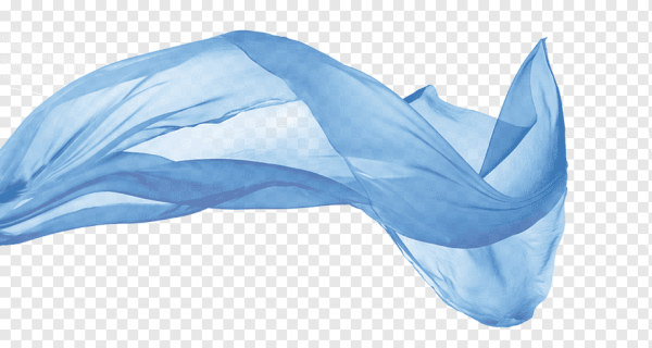 Голубая ткань развивается