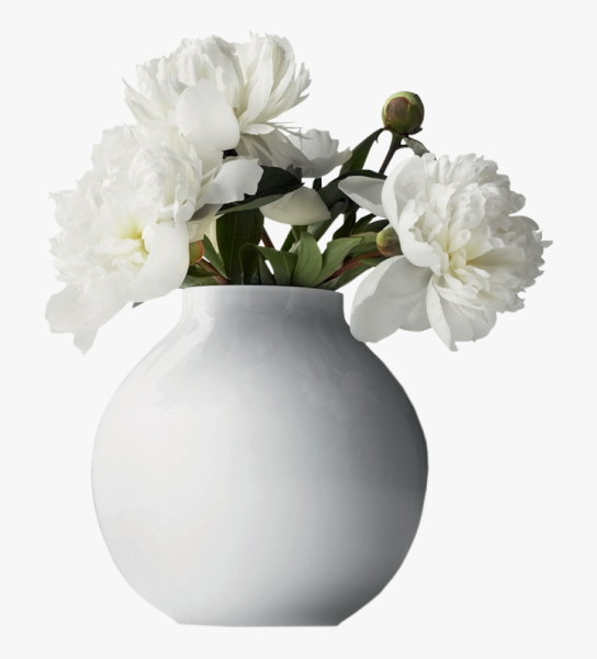 Белая ваза с цветами