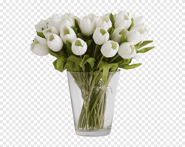 Цветы в прозрачной вазе