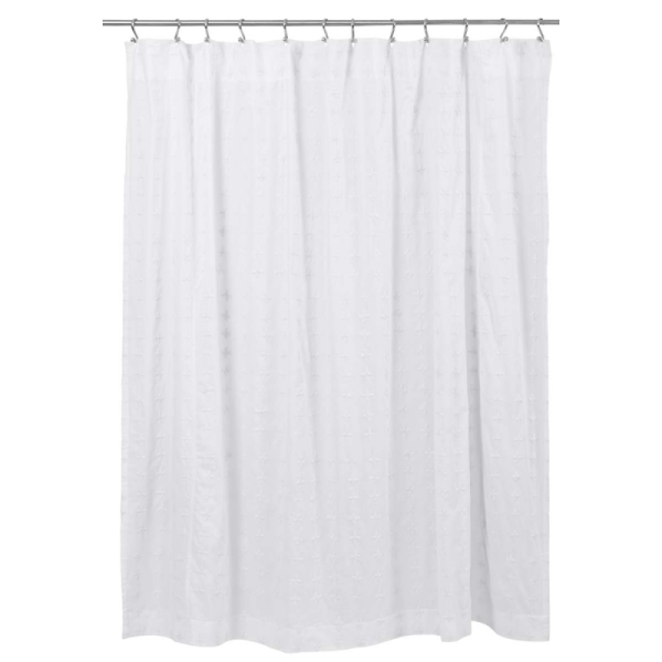 Шторка для ванной белая
