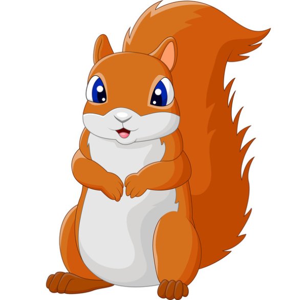 Белочка для детей мультяшная