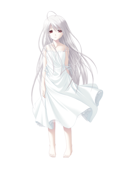 Аниме белое платье