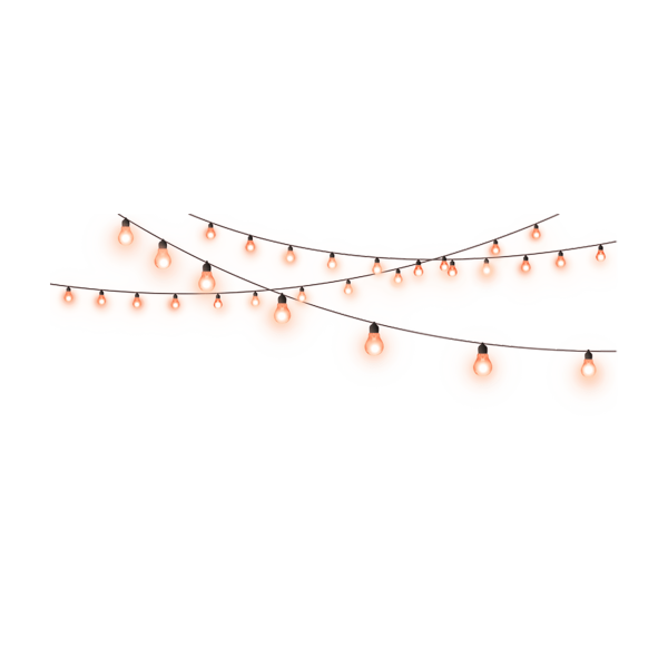 Светящаяся гирлянда на прозрачном фоне