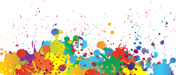 Цветные Кляксы на прозрачном фоне