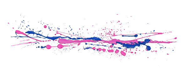 Всплески краски на прозрачном фоне