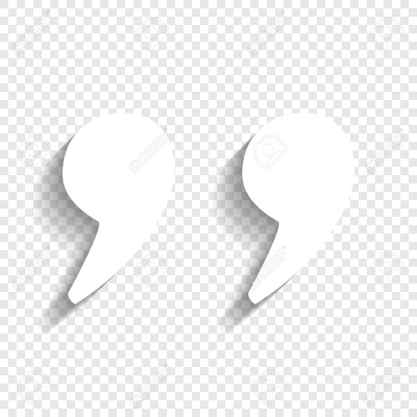 Белая запятая на прозрачном фоне