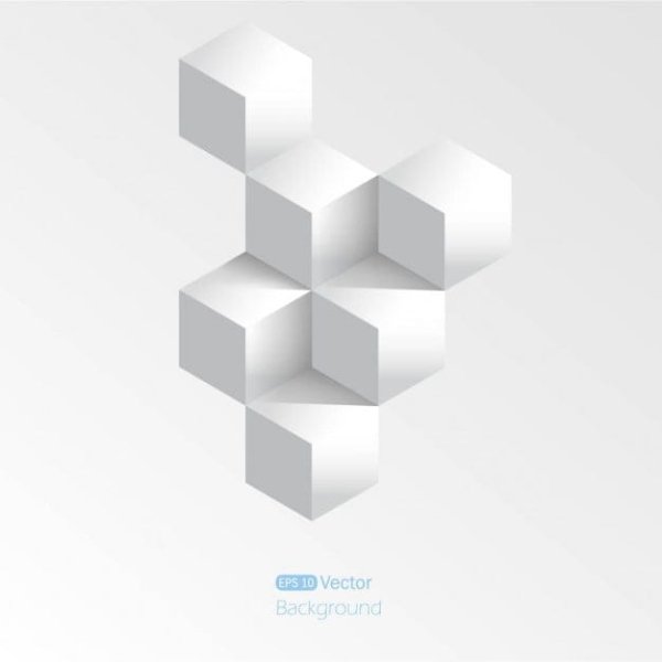 Объемные фигуры на белом фоне