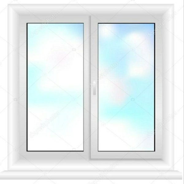 Окно на белом фоне