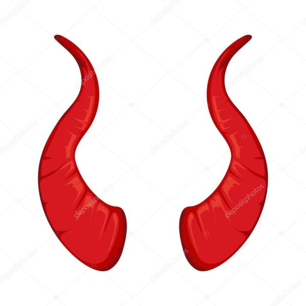 Рожки дьявола на белом фоне