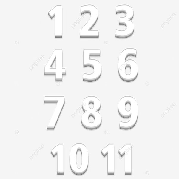 Цифры белые