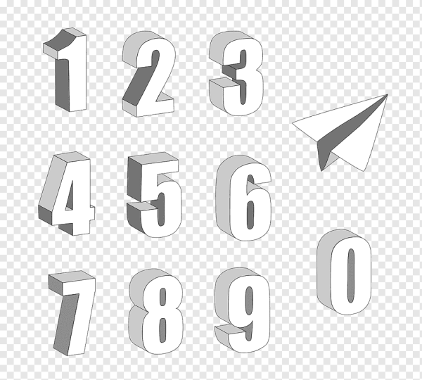 Объёмные цифры нарисовать