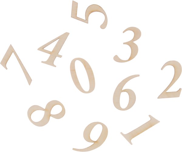 Цифры на белом фоне