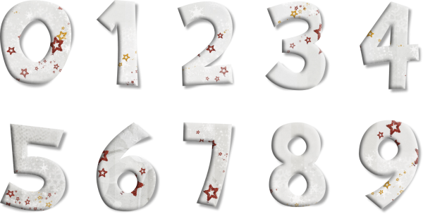 Красивые цифры на прозрачном фоне