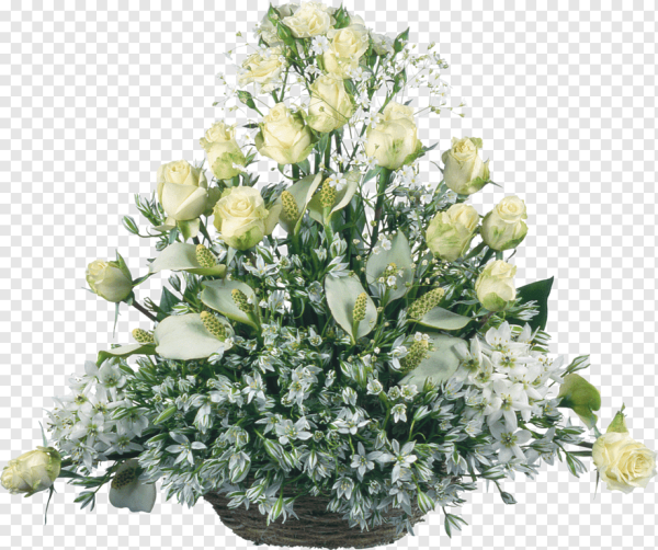 Цветочные композиции на прозрачном фоне