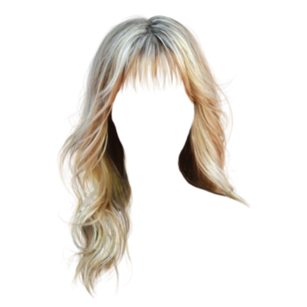 Блондинистые волосы на прозрачном фоне