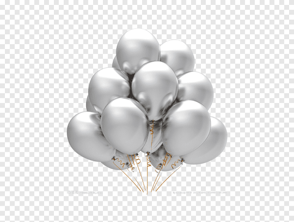 Серебристые шары воздушные