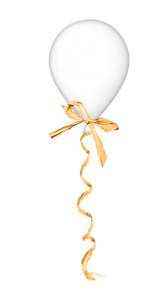 Белый воздушный шарик на прозрачном фоне