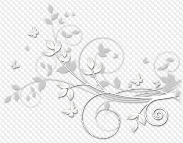 Белые узоры на прозрачном фоне