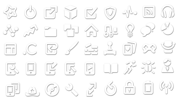 Белые иконки на прозрачном фоне