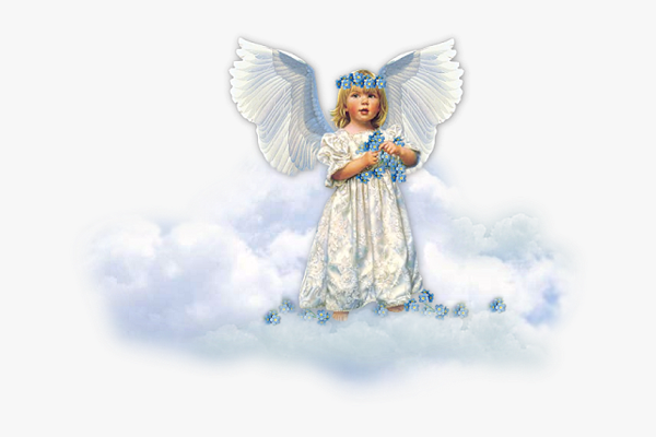 Ангел на белом фоне