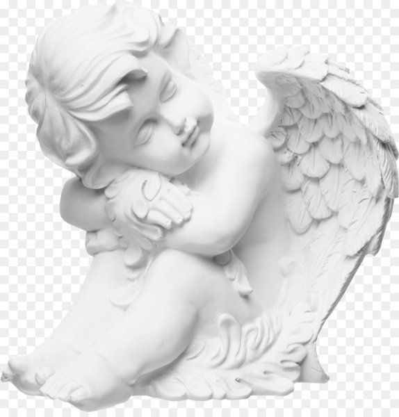 Ангел скульптура на белом фоне