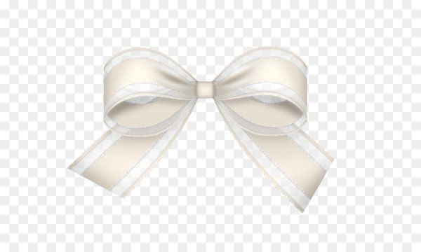 Белый бантик на прозрачном фоне