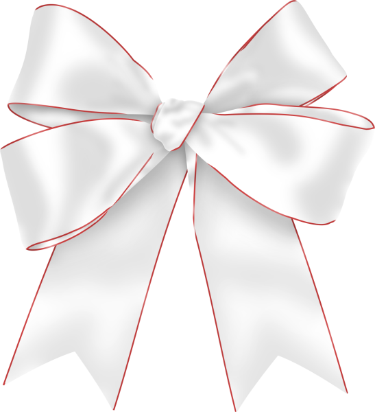 Белый атласный бант