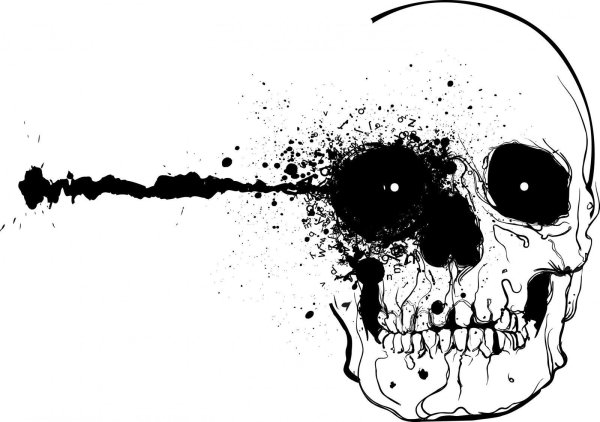 Череп на черном фоне