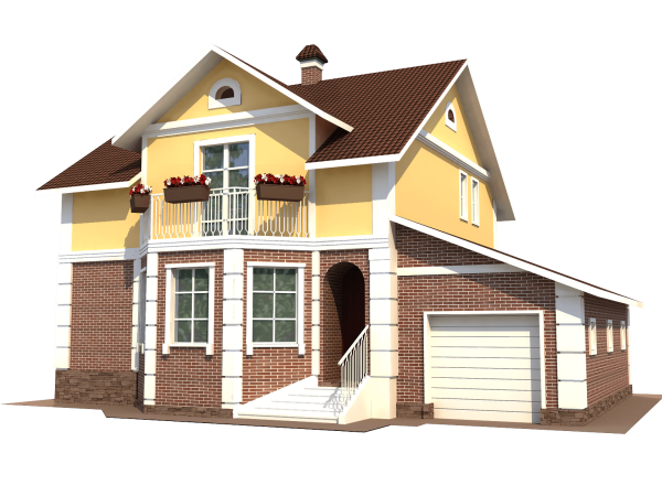 Дом на белом фоне