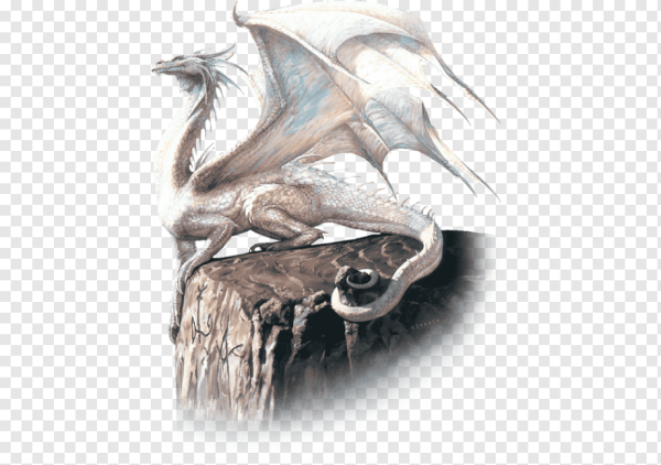 Белый дракон на белом фоне