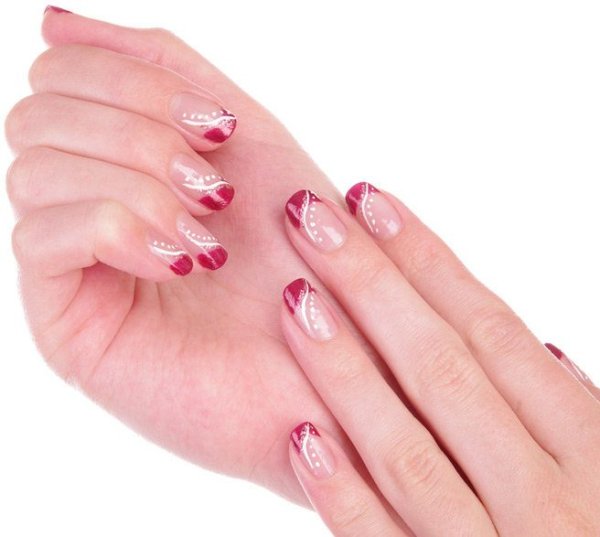 Ногти френч с прозрачной основой