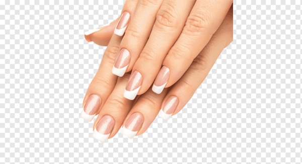 Французский маникюр на белом фоне