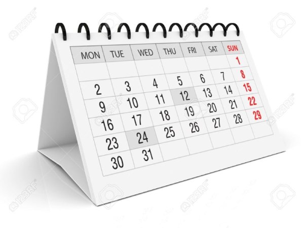 Календарь на прозрачном фоне