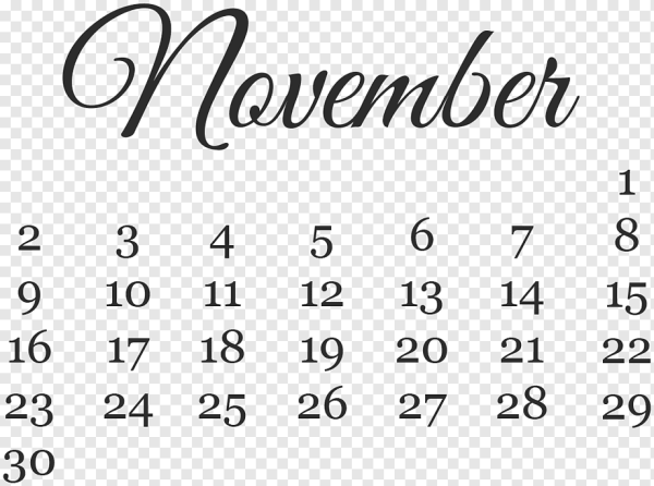 Календарь на прозрачном фоне