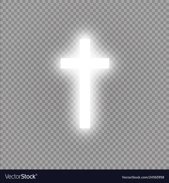 Белый крест на прозрачном фоне