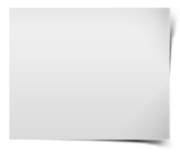 Белый лист бумаги на прозрачном фоне