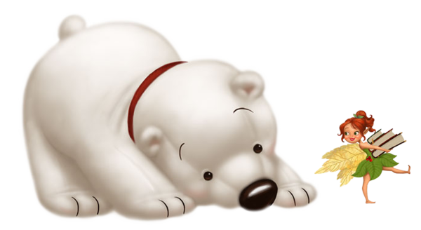 Белый мишка мультяшный