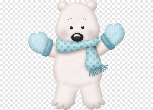 Белый мишка мультяшный