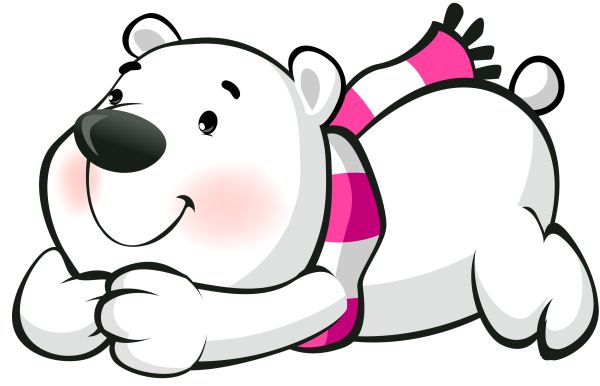Белый мишка мультяшный