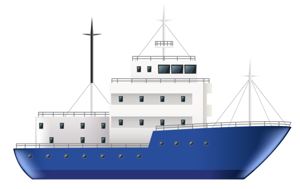 Судно на белом фоне