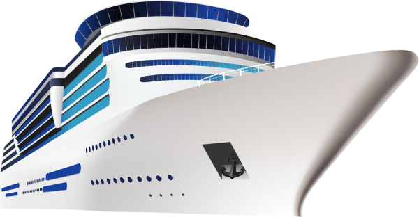 Круизный лайнер на прозрачном фоне