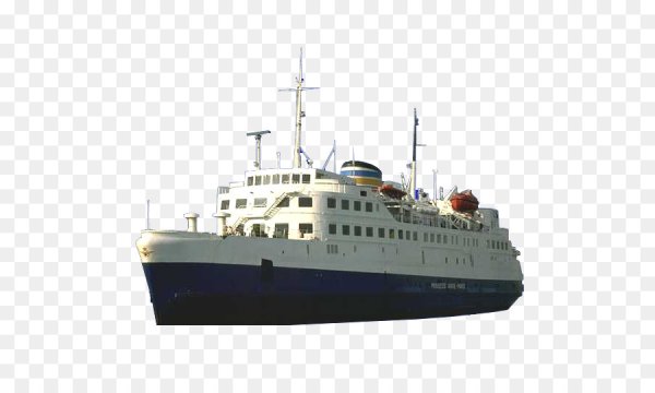 Теплоход на белом фоне