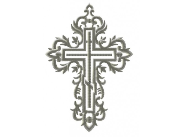 Машинная вышивка православного Креста