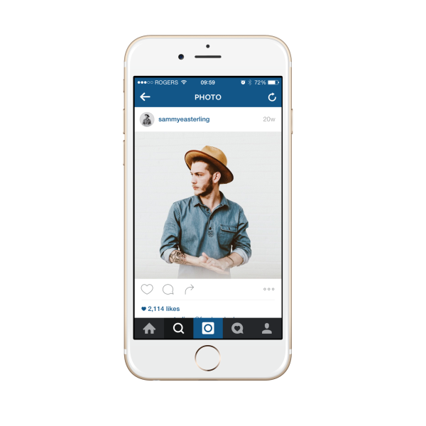 Макет телефона с инстаграмом
