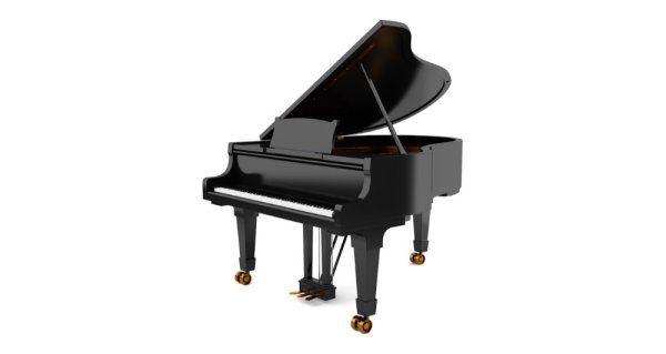 Пианино на белом фоне