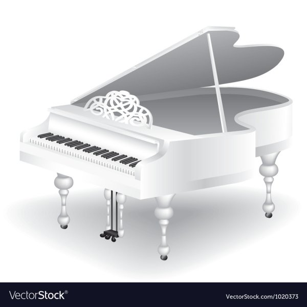 Рояль на белом фоне
