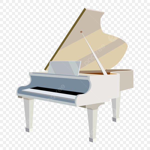 Пианино на белом фоне